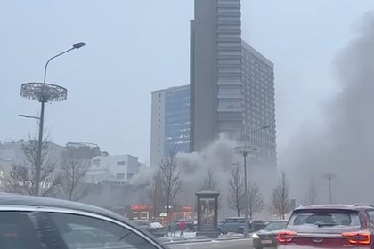 Крупный пожар в ресторане в центре Москвы попал на видео